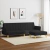 Sofá Cama De 2 Plazas Moderno | Cama Para Adulto Con Taburete Tela Negro Cfw33045