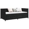 Sofá Cama | Cama Para Adultos De Madera Maciza De Pino Negro 100x200 Cm Cfw594799