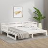 Sofá Cama | Cama Para Adultos Extraíble Madera Maciza De Pino Blanco 2x(80x200) Cm Cfw760774