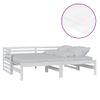 Sofá Cama | Cama Para Adultos Extraíble Madera Maciza De Pino Blanco 2x(90x200) Cm Cfw900307