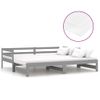 Sofá Cama | Cama Para Adultos Extraíble Madera Maciza De Pino Gris 2x(90x200) Cm Cfw947787