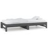 Sofá Cama | Cama Para Adultos Extraíble Madera Maciza De Pino Gris 2x(90x200) Cm Cfw909607