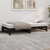 Sofá Cama | Cama Para Adultos Extraíble Madera Maciza De Pino Negro 2x(100x200) Cm Cfw741178