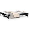 Sofá Cama | Cama Para Adultos Extraíble Madera Maciza De Pino Negro 2x(80x200) Cm Cfw234546