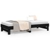 Sofá Cama | Cama Para Adultos Extraíble Madera Maciza De Pino Negro 2x(80x200) Cm Cfw234546