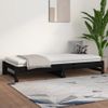 Sofá Cama | Cama Para Adultos Extraíble Madera Maciza De Pino Negro 2x(80x200) Cm Cfw216763