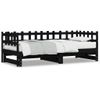 Sofá Cama | Cama Para Adultos Extraíble Madera Maciza De Pino Negro 2x(80x200) Cm Cfw724565