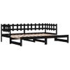 Sofá Cama | Cama Para Adultos Extraíble Madera Maciza De Pino Negro 2x(80x200) Cm Cfw724565