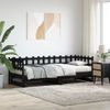 Sofá Cama | Cama Para Adultos Extraíble Madera Maciza De Pino Negro 2x(80x200) Cm Cfw724565