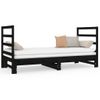 Sofá Cama | Cama Para Adultos Extraíble Madera Maciza De Pino Negro 2x(90x190) Cm Cfw527908