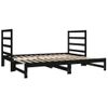 Sofá Cama | Cama Para Adultos Extraíble Madera Maciza De Pino Negro 2x(90x190) Cm Cfw527908