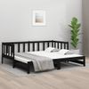 Sofá Cama | Cama Para Adultos Extraíble Madera Maciza De Pino Negro 2x(90x190) Cm Cfw281076