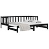 Sofá Cama | Cama Para Adultos Extraíble Madera Maciza De Pino Negro 2x(90x190) Cm Cfw281076