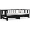 Sofá Cama | Cama Para Adultos Extraíble Madera Maciza De Pino Negro 2x(90x190) Cm Cfw281076