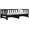 Sofá Cama | Cama Para Adultos Extraíble Madera Maciza De Pino Negro 2x(90x190) Cm Cfw281076