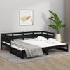 Sofá Cama | Cama Para Adultos Extraíble Madera Maciza De Pino Negro 2x(90x190) Cm Cfw977890