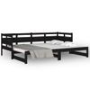 Sofá Cama | Cama Para Adultos Extraíble Madera Maciza De Pino Negro 2x(90x190) Cm Cfw977890