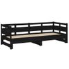 Sofá Cama | Cama Para Adultos Extraíble Madera Maciza De Pino Negro 2x(90x190) Cm Cfw977890