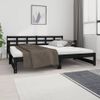 Sofá Cama | Cama Para Adultos Extraíble Madera Maciza De Pino Negro 2x(90x190) Cm Cfw548720