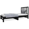 Sofá Cama | Cama Para Adultos Extraíble Madera Maciza De Pino Negro 2x(90x190) Cm Cfw620118