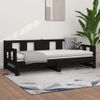 Sofá Cama | Cama Para Adultos Extraíble Madera Maciza De Pino Negro 2x(90x200) Cm Cfw318896