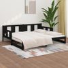 Sofá Cama | Cama Para Adultos Extraíble Madera Maciza De Pino Negro 2x(90x200) Cm Cfw318896