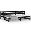 Sofá Cama | Cama Para Adultos Extraíble Madera Maciza De Pino Negro 2x(90x200) Cm Cfw240458