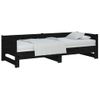 Sofá Cama | Cama Para Adultos Extraíble Madera Maciza De Pino Negro 2x(90x200) Cm Cfw863133