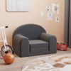 Sofá Cama | Sofá De Salón | Sofá De Descanso Infantil Felpa Suave Gris Antracita Cfw40827