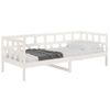 Sofá Cama | Cama Para Adultos Madera Maciza De Pino Blanco 90x200 Cm Cfw675507