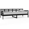 Sofá Cama | Cama Para Adultos Madera Maciza De Pino Negro 80x200 Cm Cfw244616