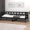 Sofá Cama | Cama Para Adultos Madera Maciza De Pino Negro 80x200 Cm Cfw374951