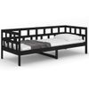 Sofá Cama | Cama Para Adultos Madera Maciza De Pino Negro 80x200 Cm Cfw374951