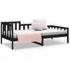 Sofá Cama | Cama Para Adultos Madera Maciza De Pino Negro 90x200 Cm Cfw409947