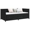 Sofá Cama | Cama Para Adultos Madera Maciza De Pino Negro 90x200 Cm Cfw126075