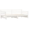 Sofá Cama | Cama Para Adultos Nido Madera Maciza De Pino Blanco 90x190 Cm Cfw893710