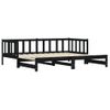 Sofá Cama | Cama Para Adultos Nido Madera Maciza De Pino Negro 80x200 Cm Cfw383403