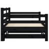 Sofá Cama | Cama Para Adultos Nido Madera Maciza De Pino Negro 80x200 Cm Cfw494945