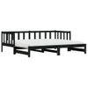 Sofá Cama | Cama Para Adultos Nido Madera Maciza De Pino Negro 90x190 Cm Cfw754595