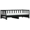 Sofá Cama | Cama Para Adultos Nido Madera Maciza De Pino Negro 90x190 Cm Cfw754595