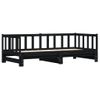 Sofá Cama | Cama Para Adultos Nido Madera Maciza De Pino Negro 90x190 Cm Cfw754595