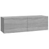 2 Uds Muebles Tv De Pared | Mueble De Salón | Armario Tv Madera Gris Sonoma 100x30x30 Cm Cfw780165