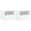 2 Uds Muebles Tv De Pared | Mueble De Salón | Armario Tv Madera Ingeniería Blanco 40x30x30 Cm Cfw780183