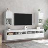 2 Uds Muebles Tv | Mueble De Salón | Armario Tv Con Luces Led Blanco 30,5x30x60 Cm Cfw780828