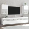 2 Uds Muebles Tv | Mueble De Salón | Armario Tv Con Luces Led Blanco 40,5x30x60 Cm Cfw780360