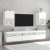 2 Uds Muebles Tv | Mueble De Salón | Armario Tv Con Luces Led Blanco 40,5x30x60 Cm Cfw780360