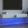 2 Uds Muebles Tv | Mueble De Salón | Armario Tv Con Luces Led Blanco 60x35x15,5 Cm Cfw780361