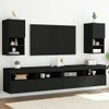 2 Uds Muebles Tv | Mueble De Salón | Armario Tv Con Luces Led Negro 30,5x30x60 Cm Cfw780834