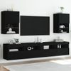 2 Uds Muebles Tv | Mueble De Salón | Armario Tv Con Luces Led Negro 40,5x30x60 Cm Cfw780388
