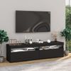 2 Uds Muebles Tv | Mueble De Salón | Armario Tv Con Luces Led Negro 75x35x40 Cm Cfw780392